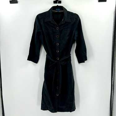 Boden Linen Midi Shirt Dress - Black - 12 - image 1
