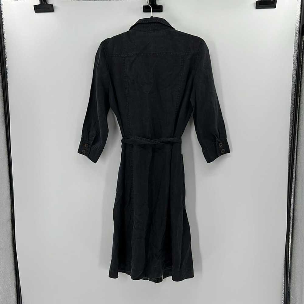 Boden Linen Midi Shirt Dress - Black - 12 - image 6