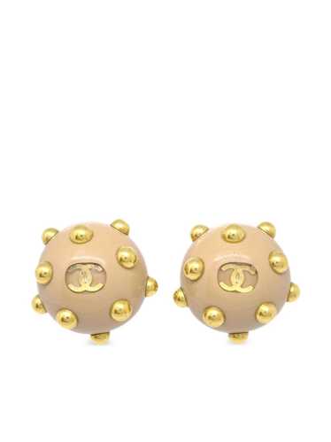 CHANEL Pre-Owned 2000 CC studded clip-on earrings 