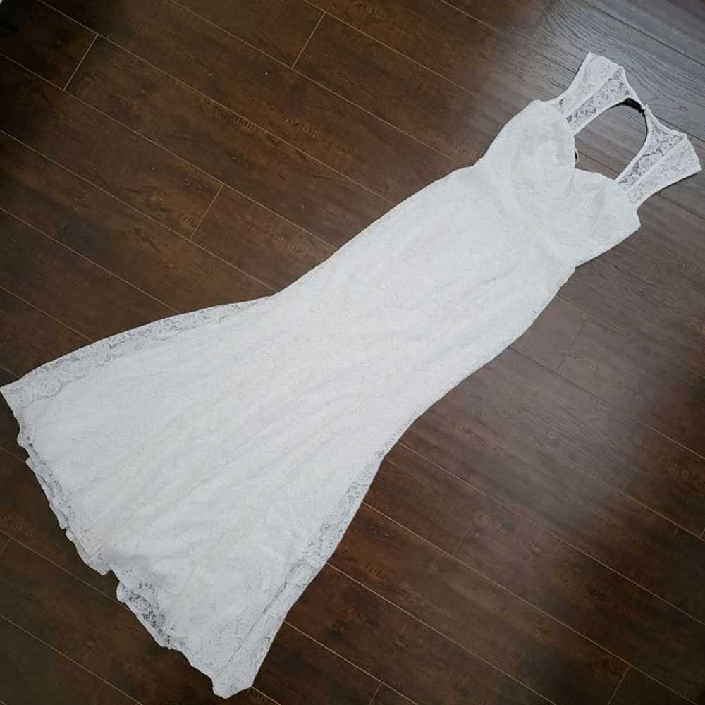 NEW Lulus Maxi Dress White Lace Mermaid Womens XS… - image 3