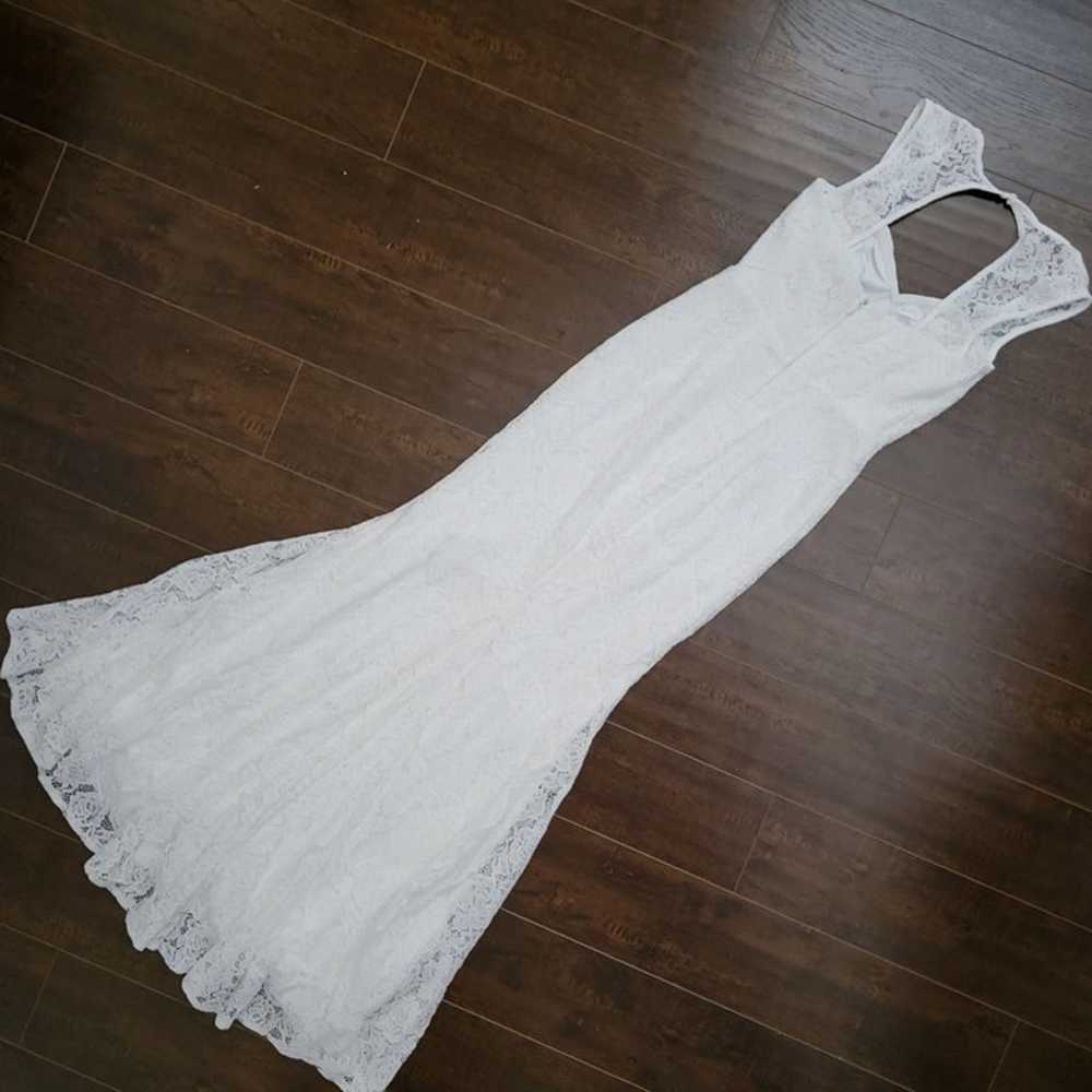 NEW Lulus Maxi Dress White Lace Mermaid Womens XS… - image 4