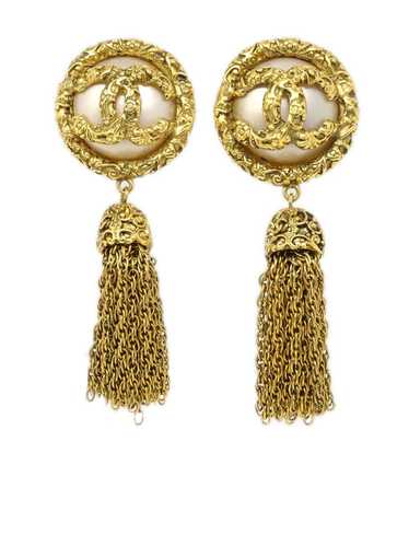 CHANEL Pre-Owned 1993 gold-plated CC filigree clip
