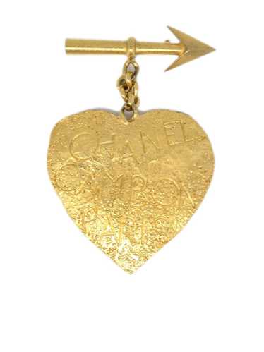 CHANEL Pre-Owned 1993 bow and arrow heart brooch … - image 1