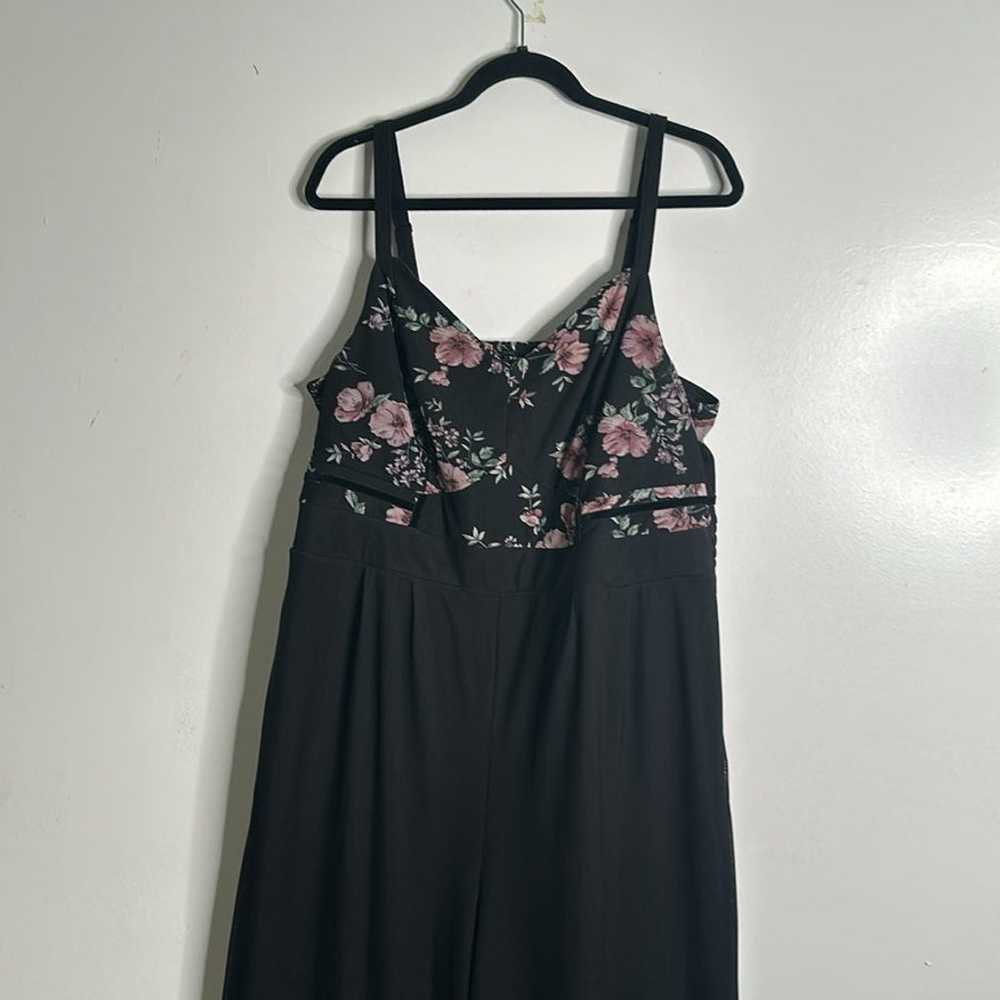 Torrid black jumpsuit floral smocked meshed sleev… - image 10