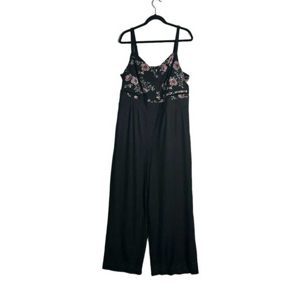 Torrid black jumpsuit floral smocked meshed sleev… - image 5