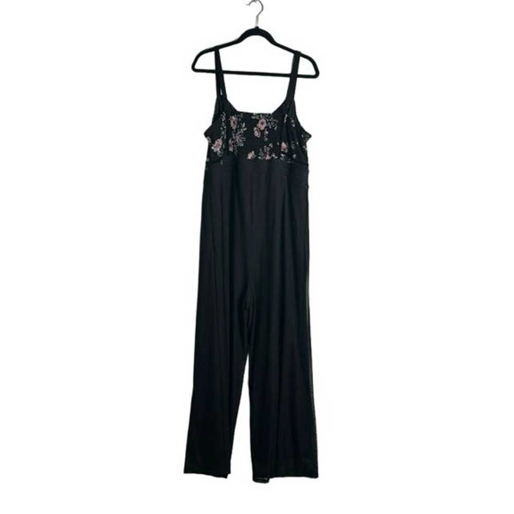 Torrid black jumpsuit floral smocked meshed sleev… - image 6