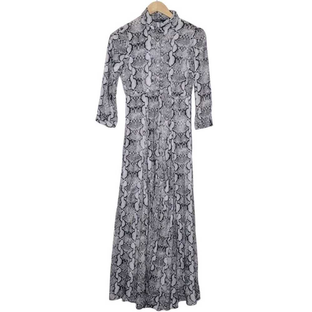Zara Snakeskin Animal Print Maxi Dress Gray Size … - image 7