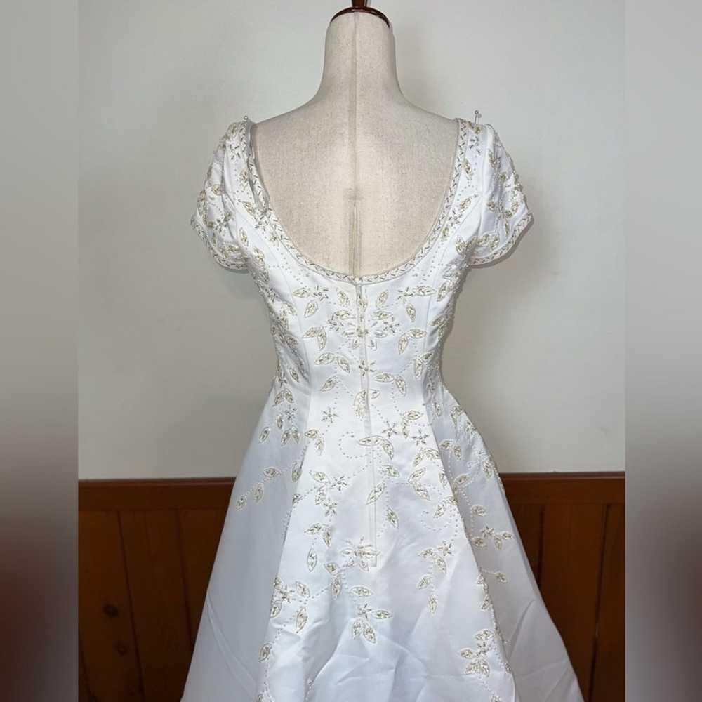 Pretty New Alfred Angelo Beaded Satin Wedding Gow… - image 11