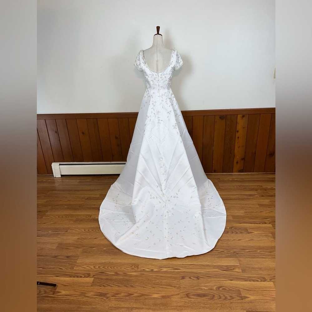 Pretty New Alfred Angelo Beaded Satin Wedding Gow… - image 2