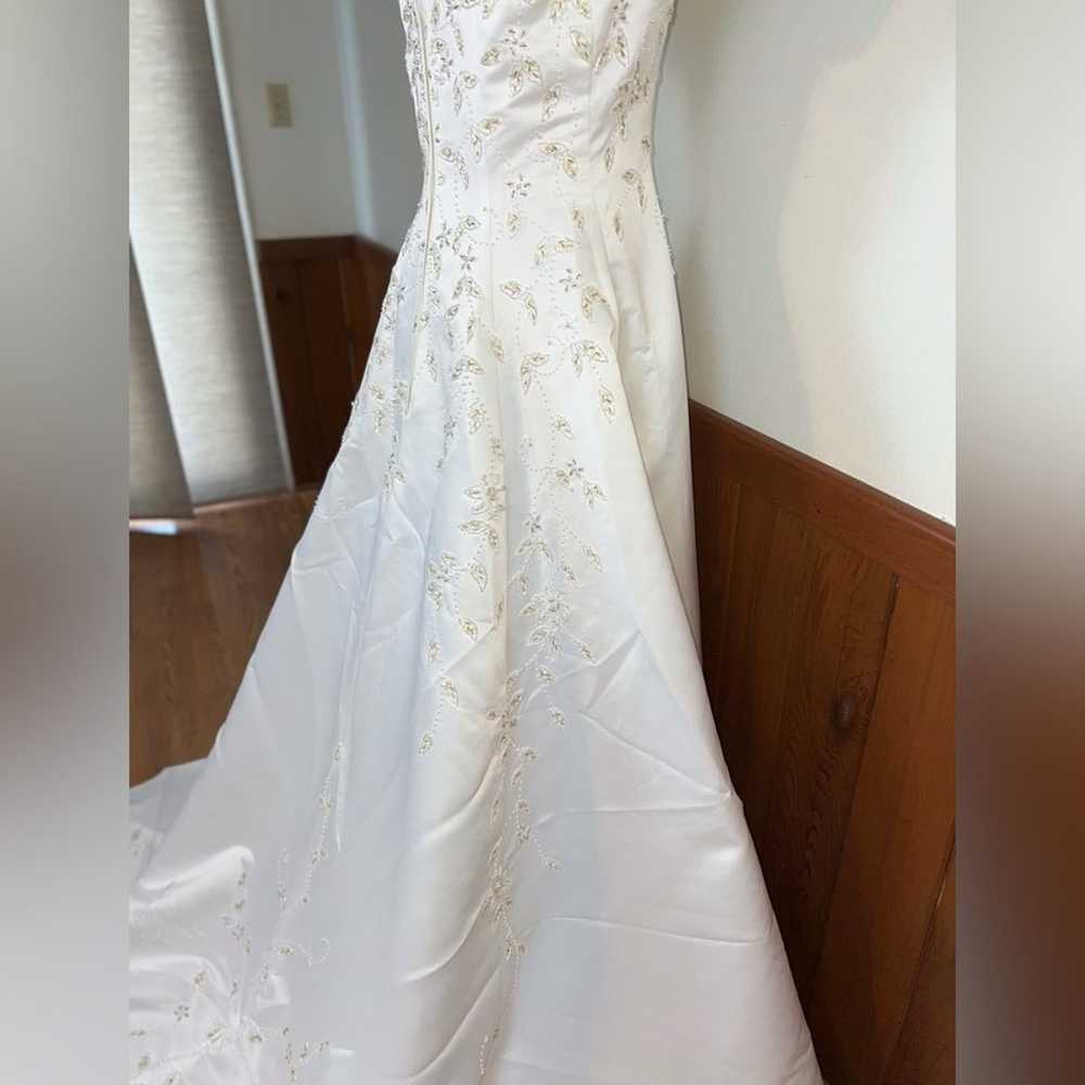 Pretty New Alfred Angelo Beaded Satin Wedding Gow… - image 4