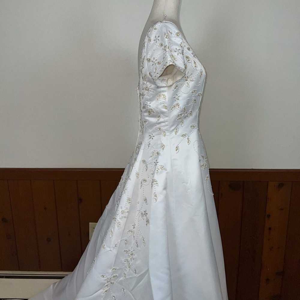 Pretty New Alfred Angelo Beaded Satin Wedding Gow… - image 6