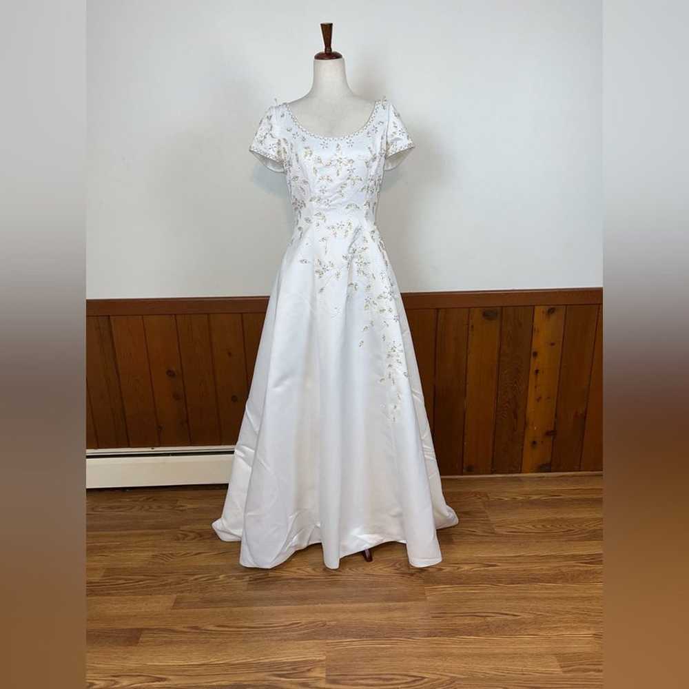 Pretty New Alfred Angelo Beaded Satin Wedding Gow… - image 7