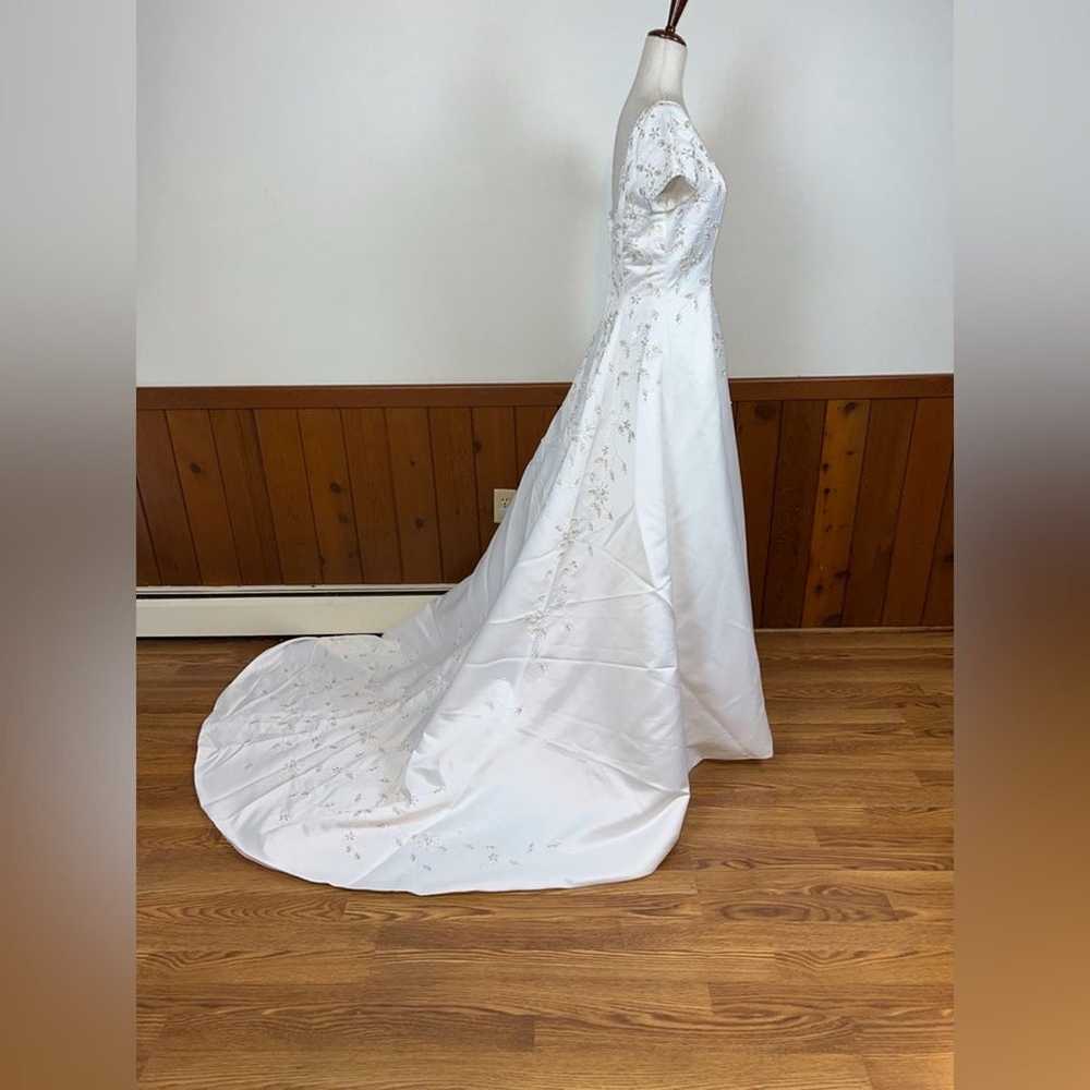Pretty New Alfred Angelo Beaded Satin Wedding Gow… - image 8