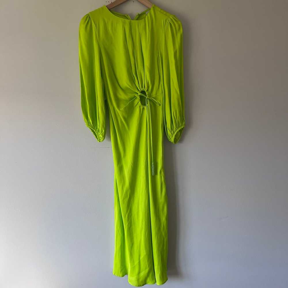 FARM RIO LIME PIPING MIDI DRESS - image 1