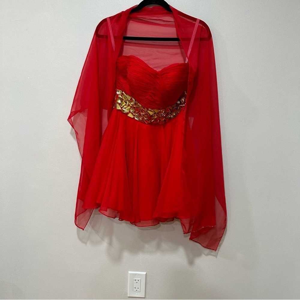 Blush prom red mini dress 4 - image 5