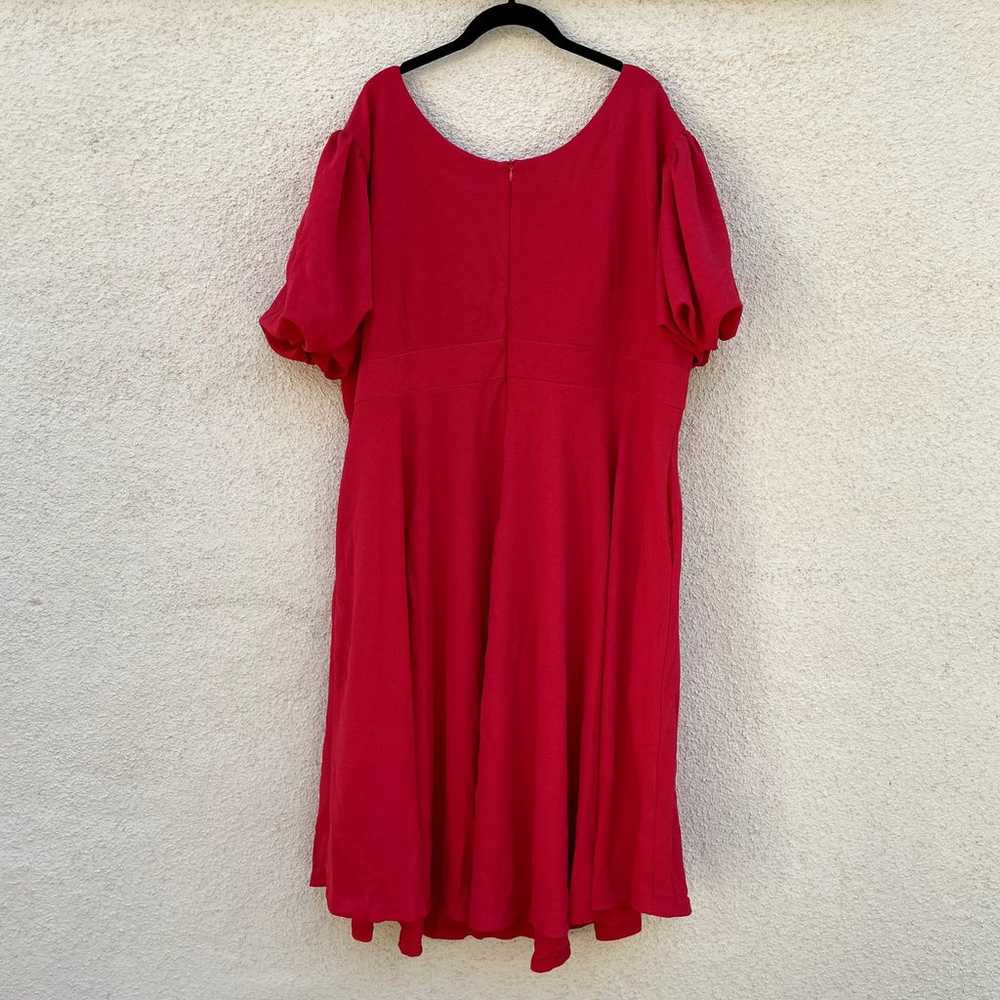 NEW Ivy City Co Charlie Midi Dress Red Puff Sleev… - image 11