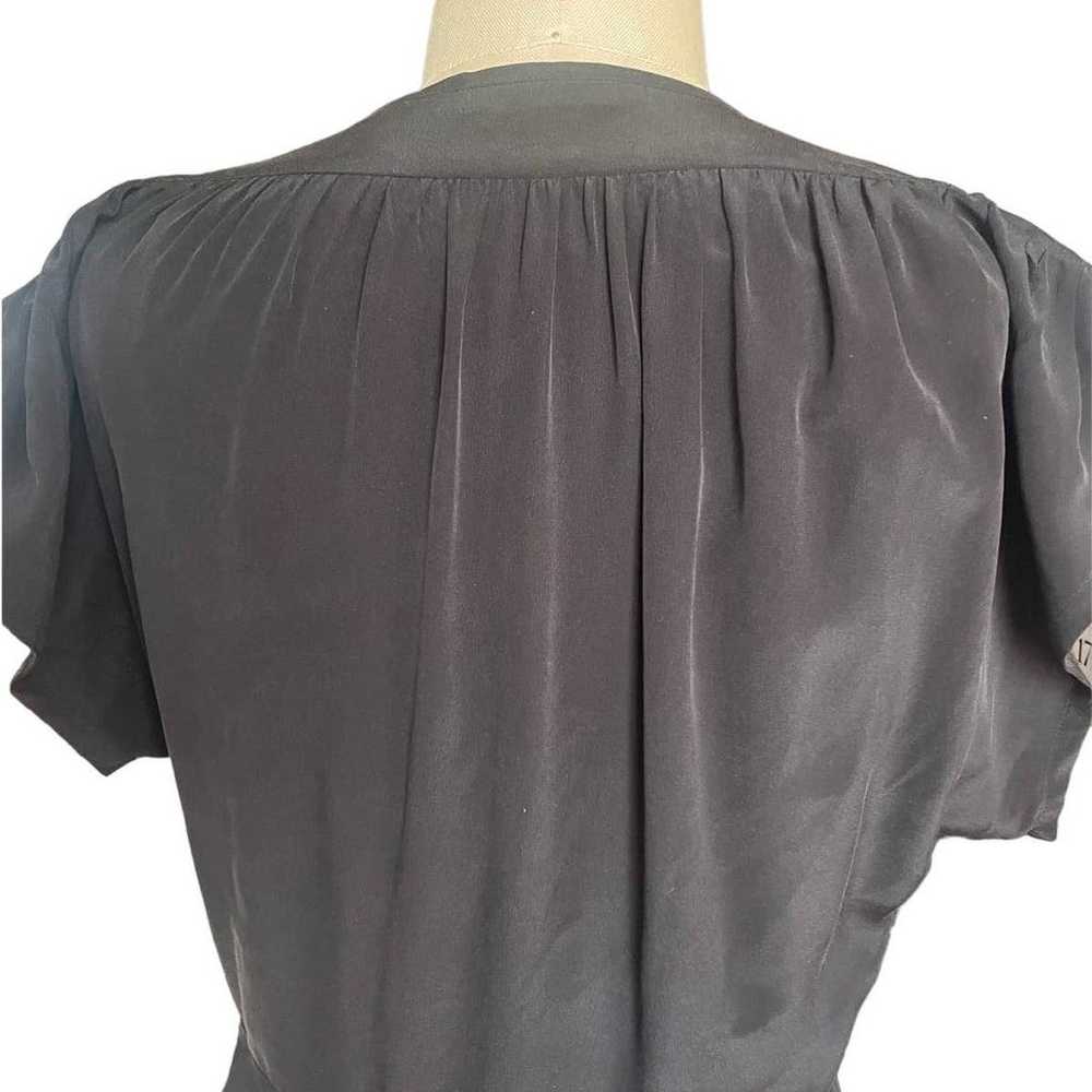 Equipment Femme Danette 100% Silk Black Short Eve… - image 5