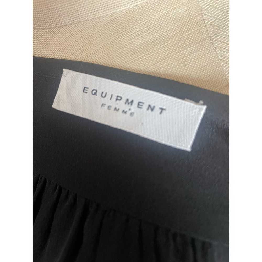 Equipment Femme Danette 100% Silk Black Short Eve… - image 9