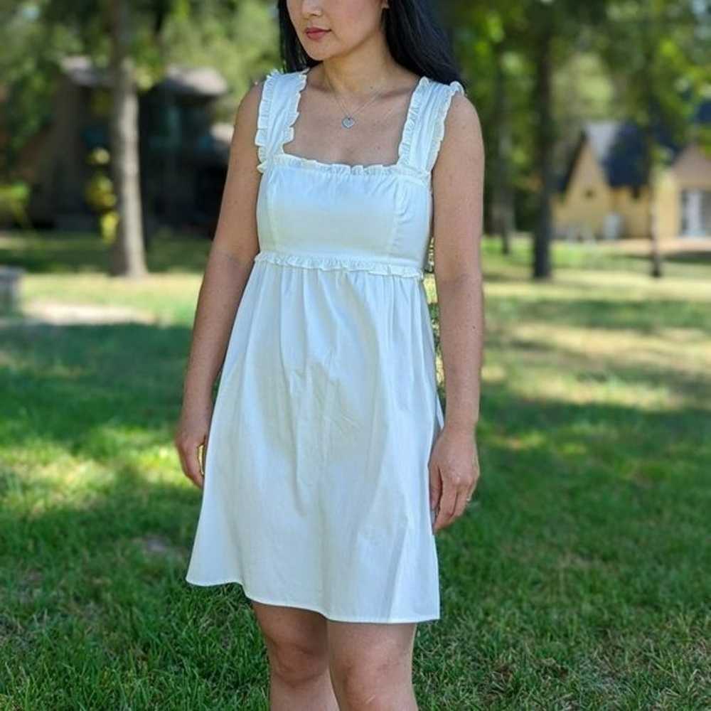 Reformation Liah Poplin Ruffle Dress White Sz XSm… - image 1