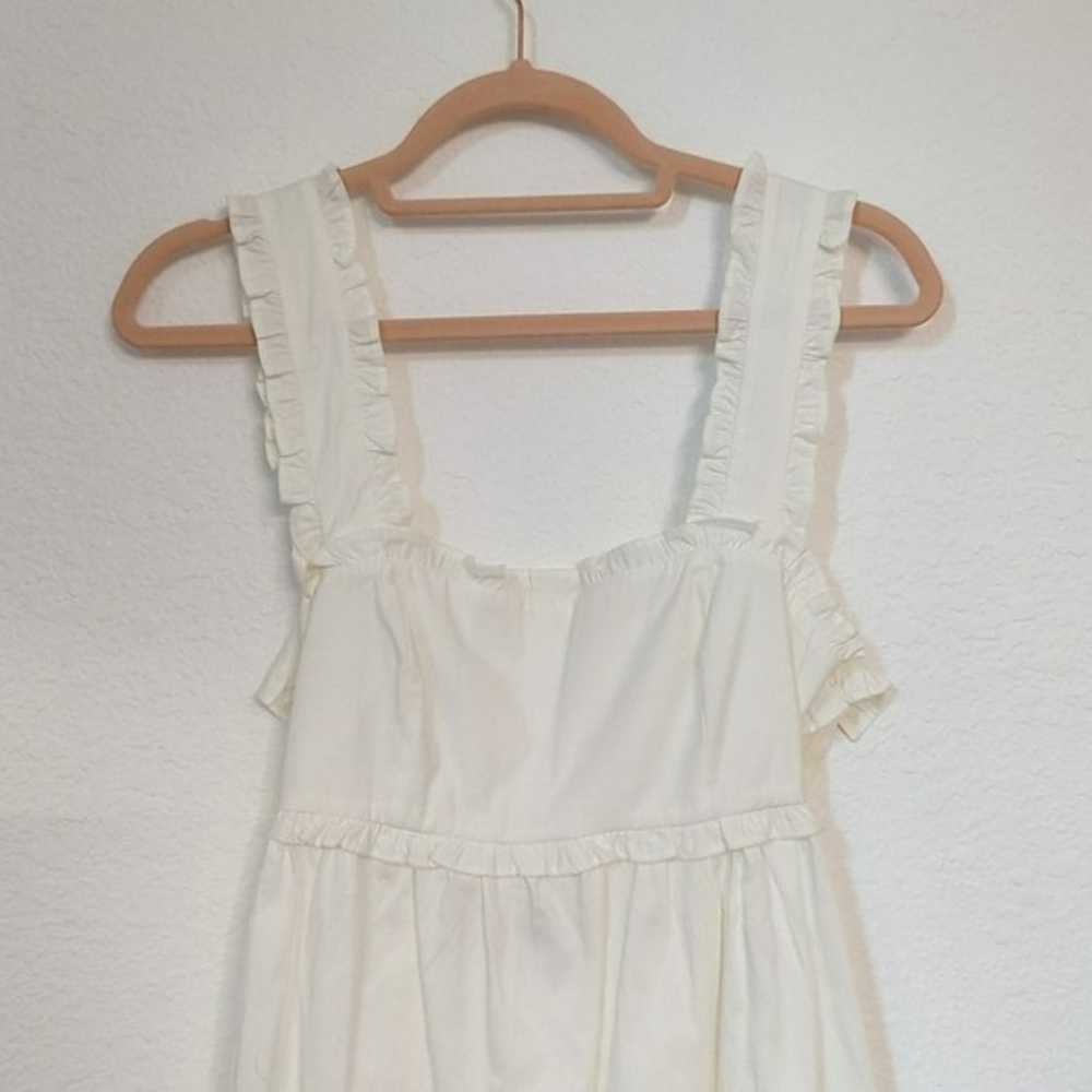 Reformation Liah Poplin Ruffle Dress White Sz XSm… - image 5