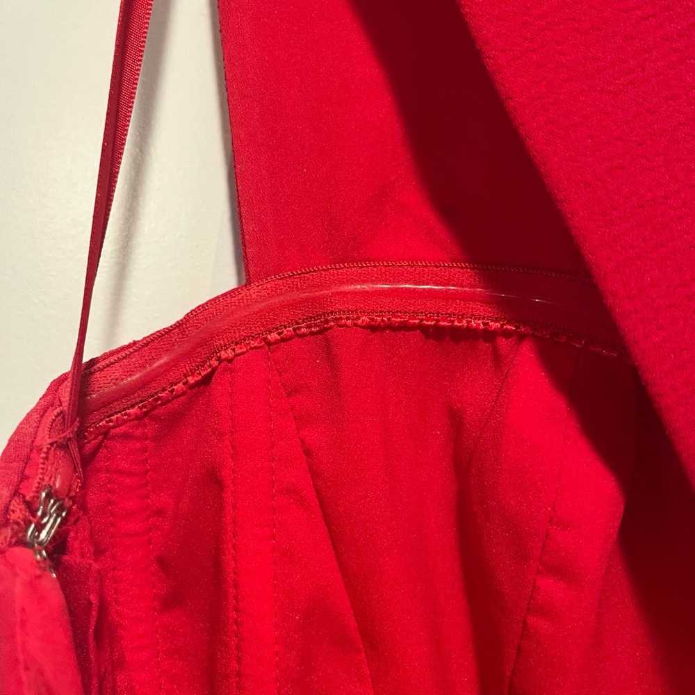 BCBG MAX AZRIA Red Crepe Gown sz 8 - image 7