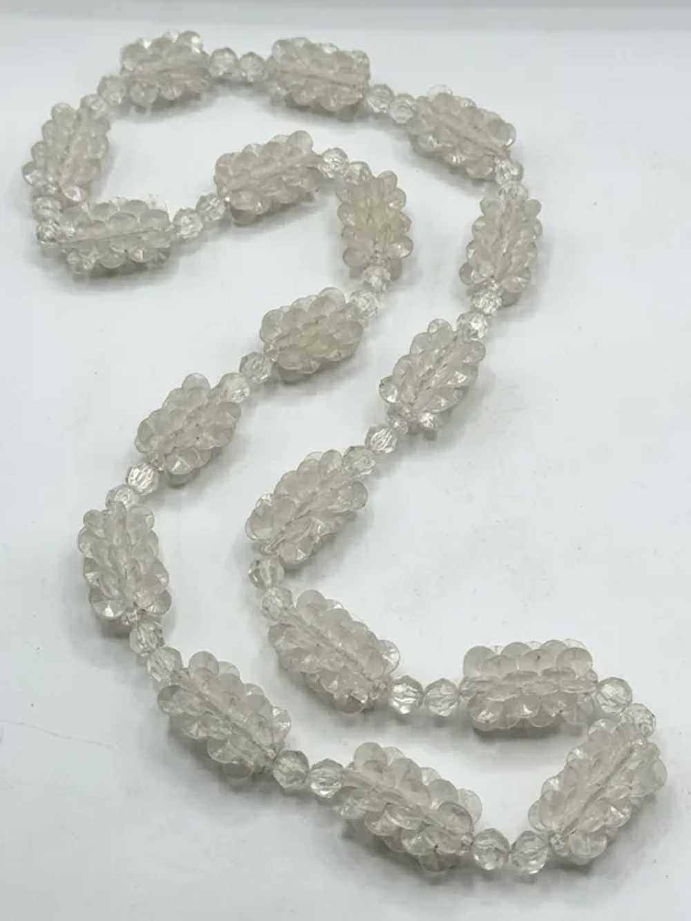 Vintage plastic crystal long beaded necklace - image 3
