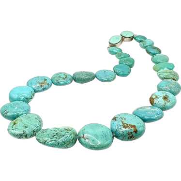 Genuine Turquoise and Sterling Silver Necklace - image 1