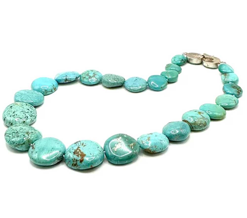 Genuine Turquoise and Sterling Silver Necklace - image 2