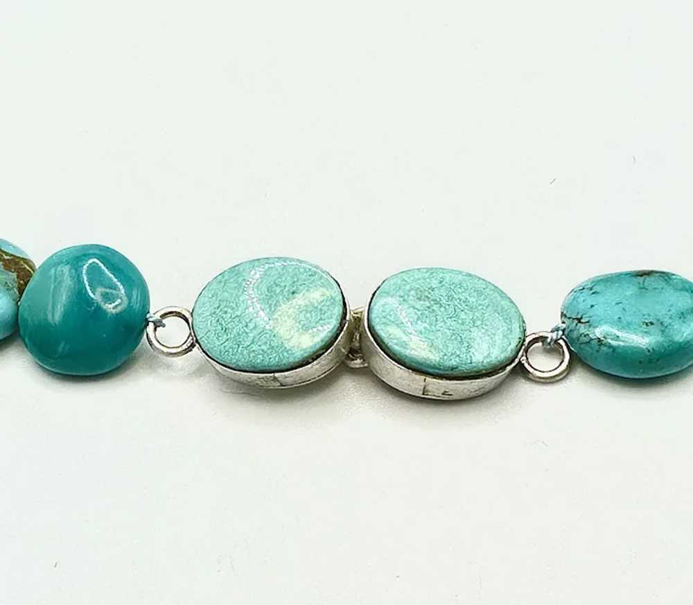 Genuine Turquoise and Sterling Silver Necklace - image 3