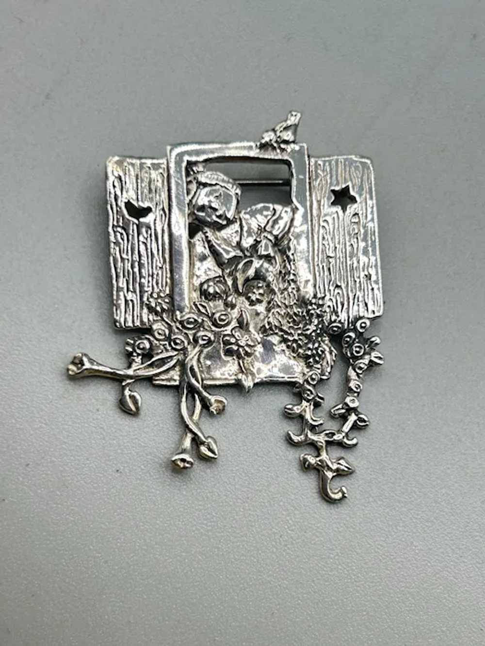 Meink 925 Signed Handcrafted Sterling Silver Pin … - image 2