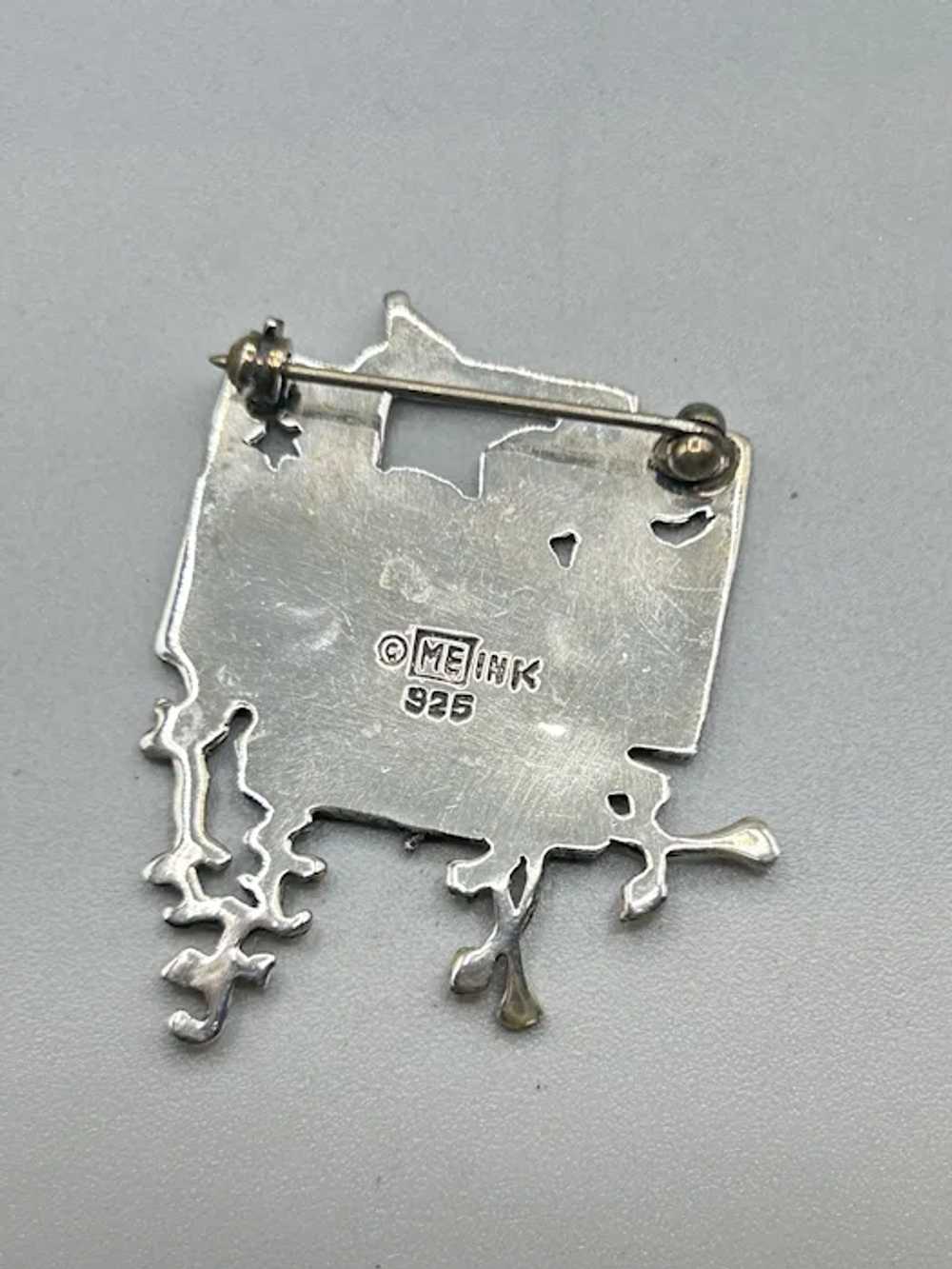 Meink 925 Signed Handcrafted Sterling Silver Pin … - image 5