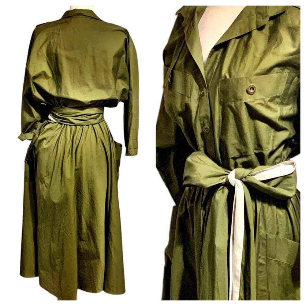 Vintage 1950s Susie Hayward Military Style Green … - image 6