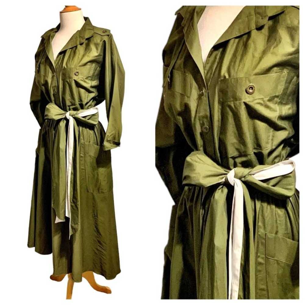 Vintage 1950s Susie Hayward Military Style Green … - image 7