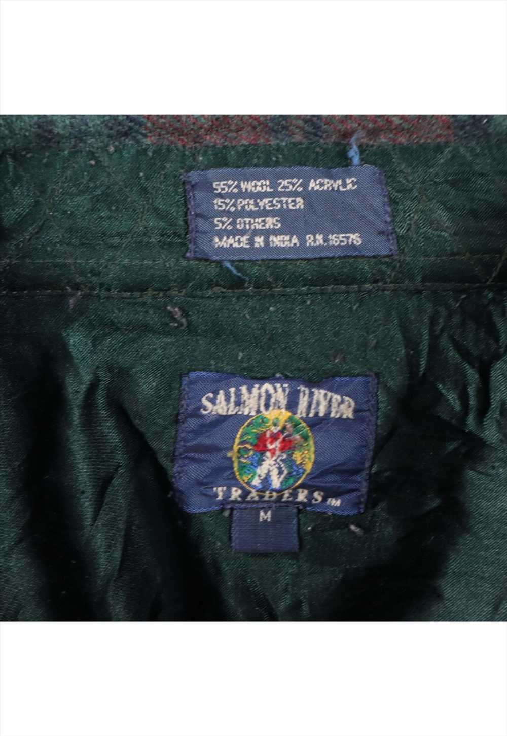Vintage 90's Salmon River Shirt Tartened lined Fl… - image 2