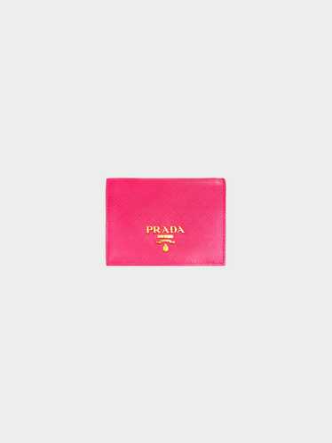 Prada 2010s Pink Small Saffiano Leather Wallet