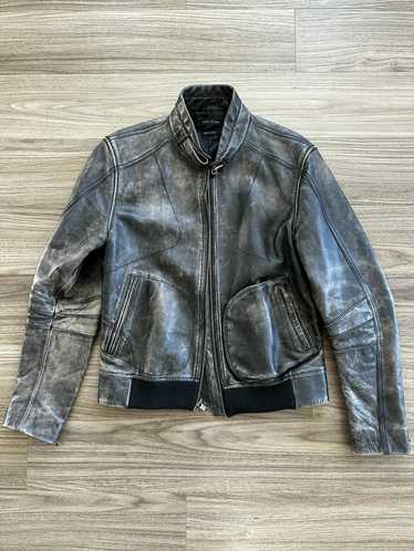 Marc Jacobs Antiqued Calf Leather Moto Jacket