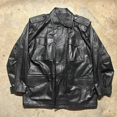Vintage black leather jacket - Gem