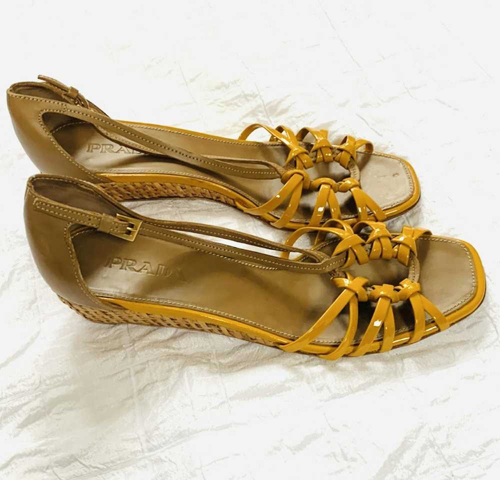 Prada Authentic Prada Yellow Rattan Sandals Size … - image 2