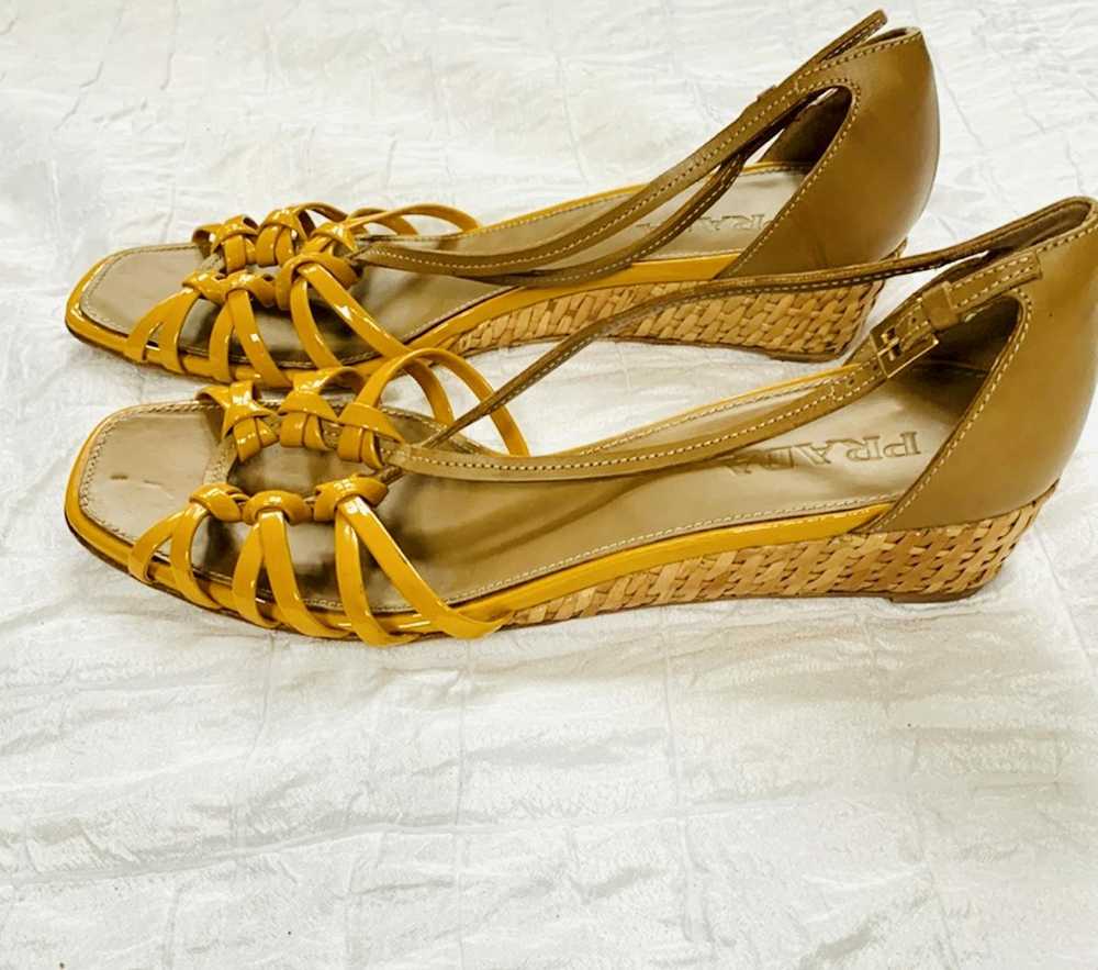 Prada Authentic Prada Yellow Rattan Sandals Size … - image 3