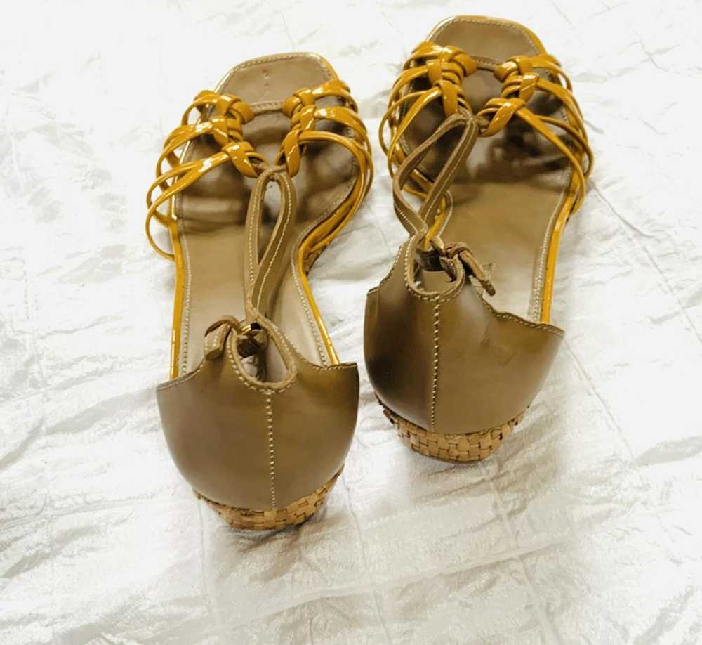 Prada Authentic Prada Yellow Rattan Sandals Size … - image 4