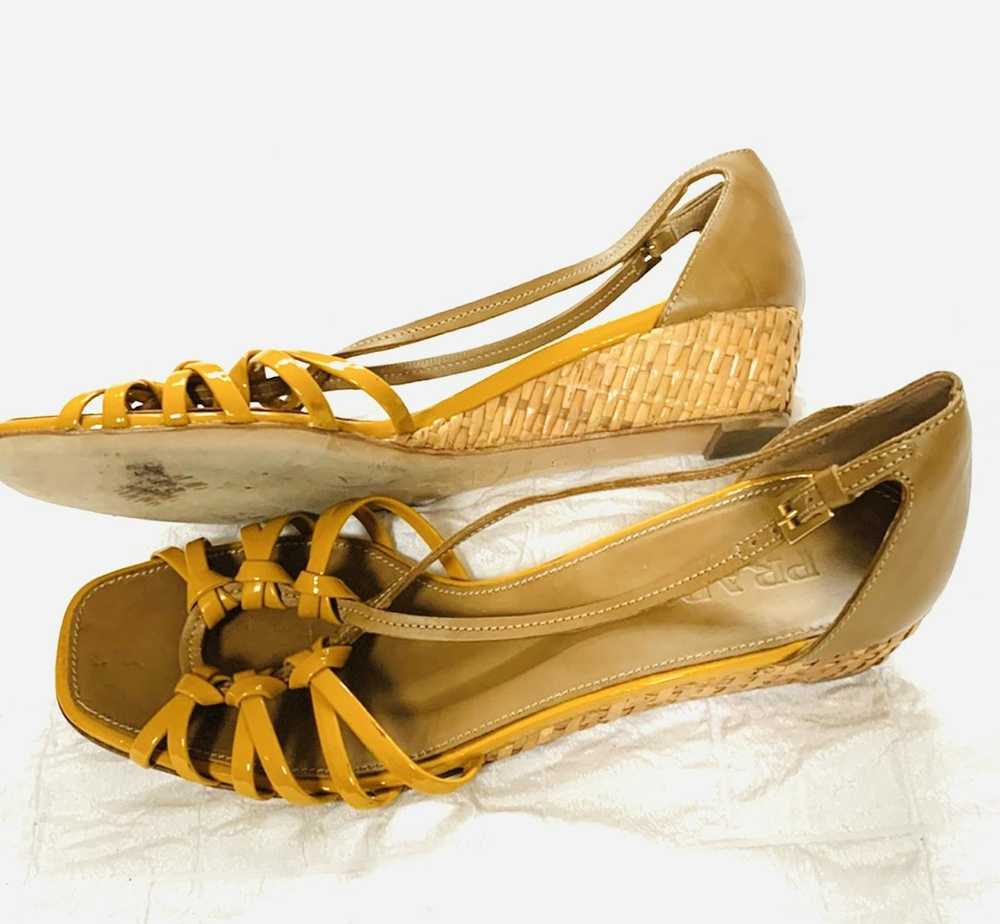 Prada Authentic Prada Yellow Rattan Sandals Size … - image 6