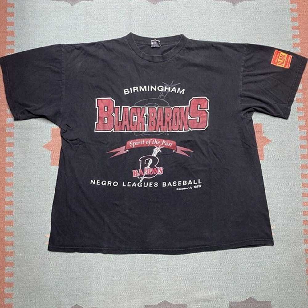 Vintage 90s Birmingham Black Barons NLB T Shirt N… - image 1