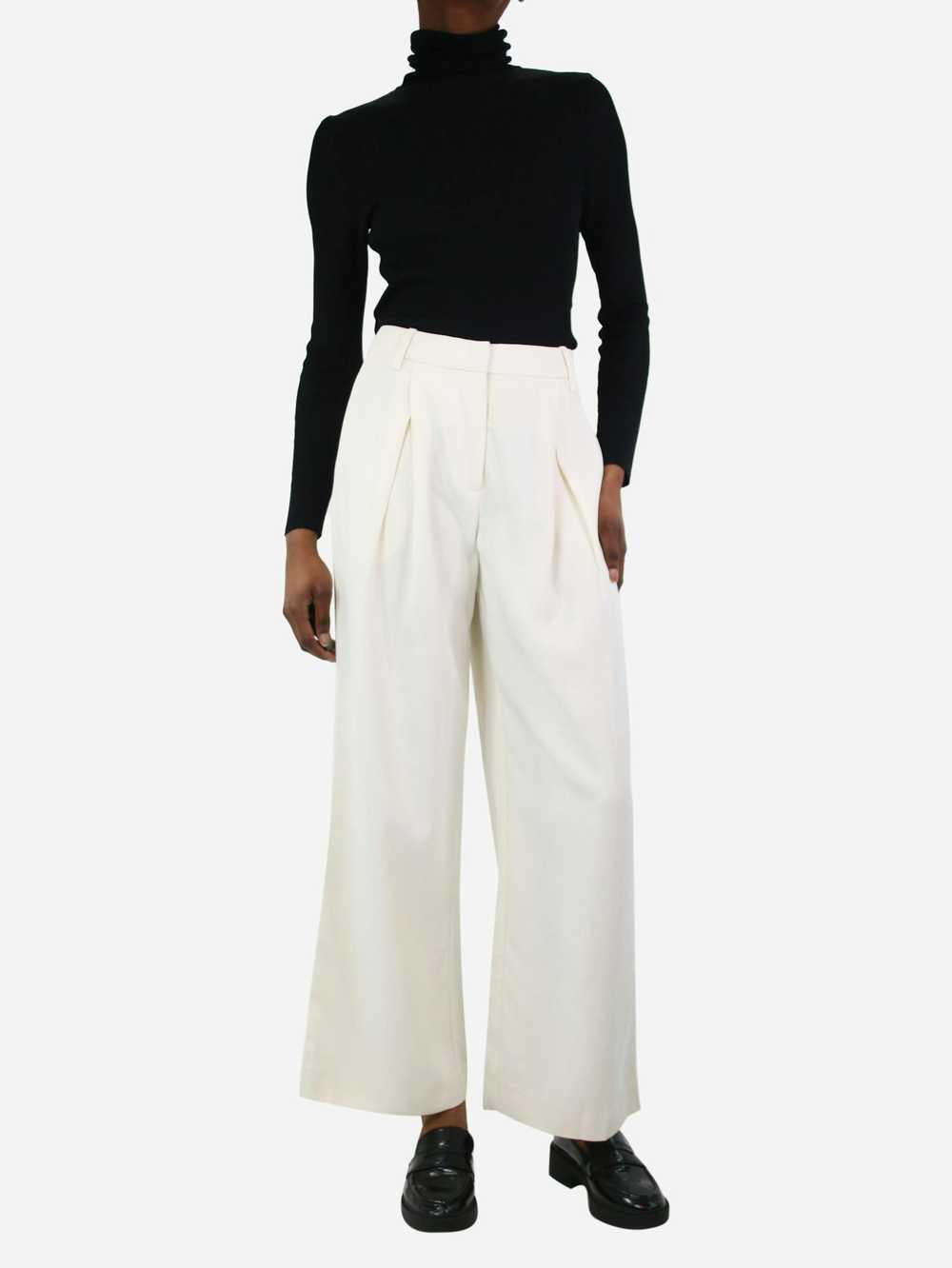 CO Cream pleated trousers - size UK 4 - image 2