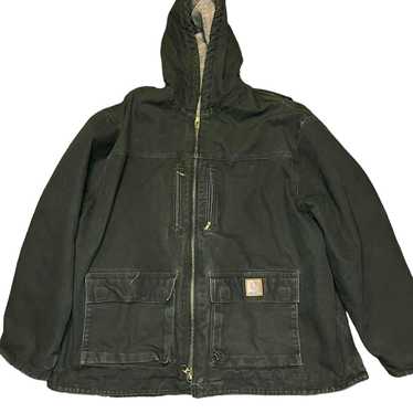 Carhartt hooded jacket outlets JQ243 hunter green