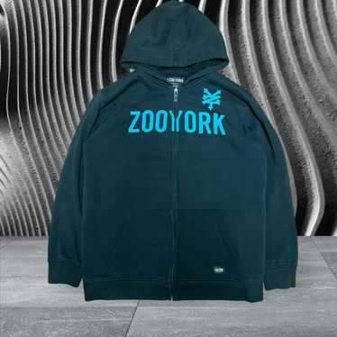 VTG Y2K ZOO YORK Unbreakable Full Zip Track Jacket Mens L Blue STREET SKATE top RARE