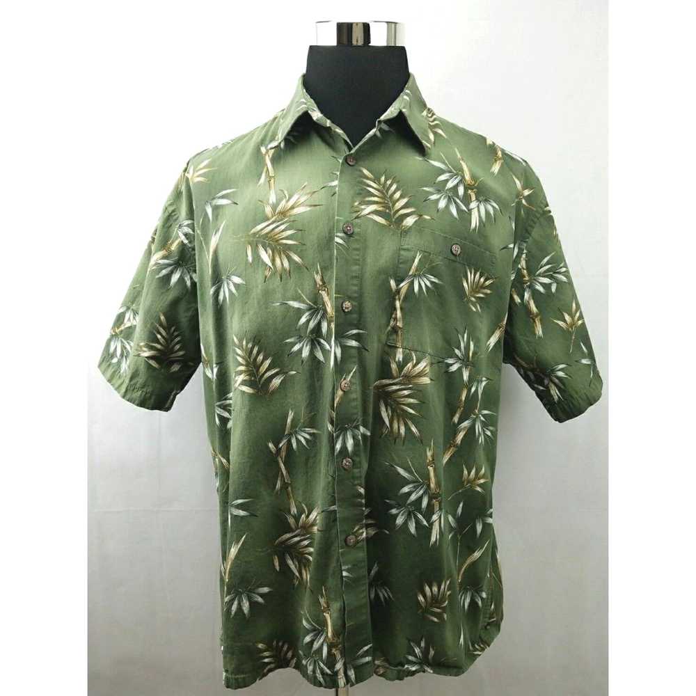 Vintage Campia Moda Camp Tropical Hawaiian Green/… - image 1