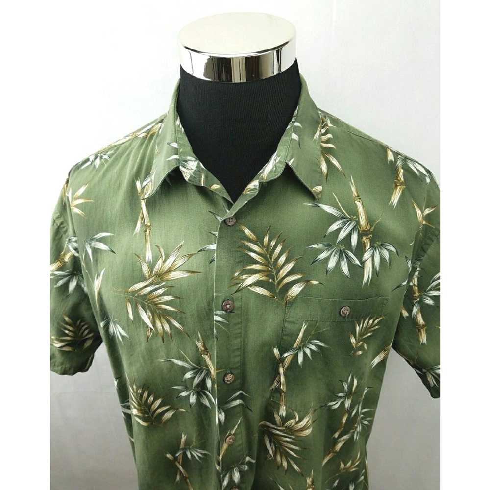 Vintage Campia Moda Camp Tropical Hawaiian Green/… - image 2