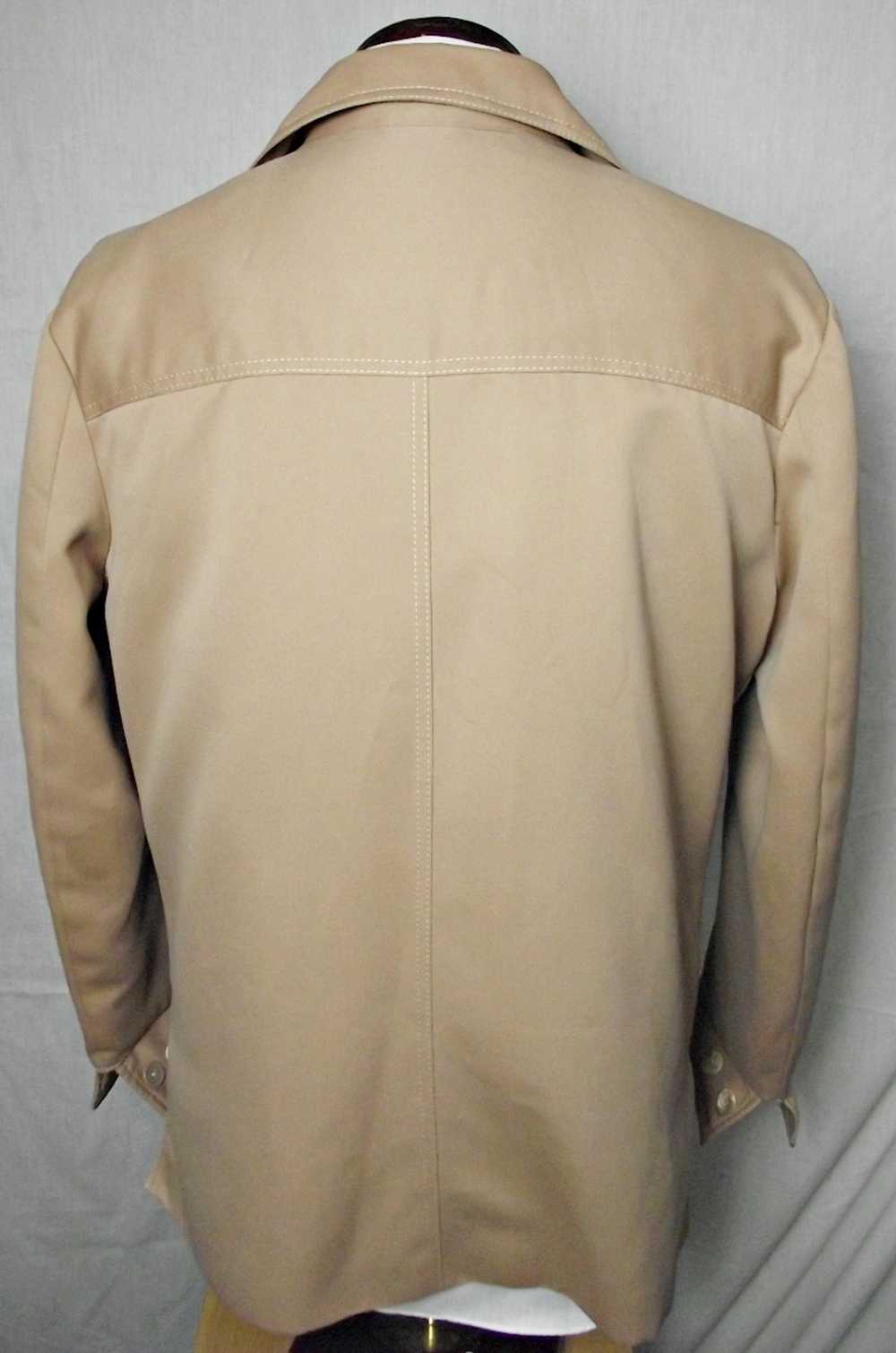 Vintage 1970s Mens Beige Leisure Jacket Lined Pol… - image 6