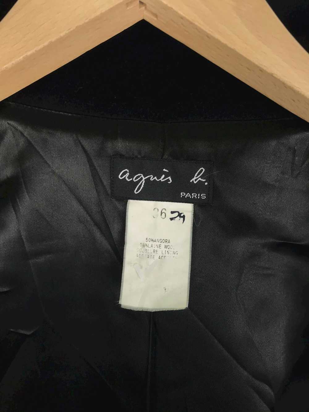 Agnes B. Neck Leather Strap Wool Jacket - image 8