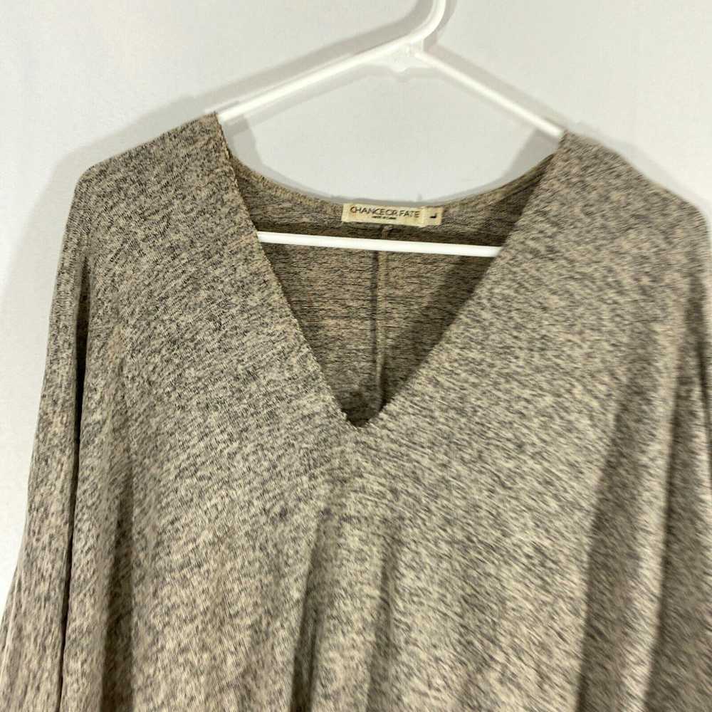 Vintage Chance Or Fate Womens Gray 3/4 Sleeve V N… - image 3